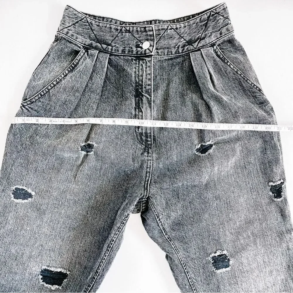 Rachel Comey Gypsy Couture Distressed Frayed Pleated High Rise Jeans Rare Sz 6